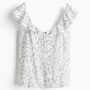 Floral Ruffle Sleeve Blouses